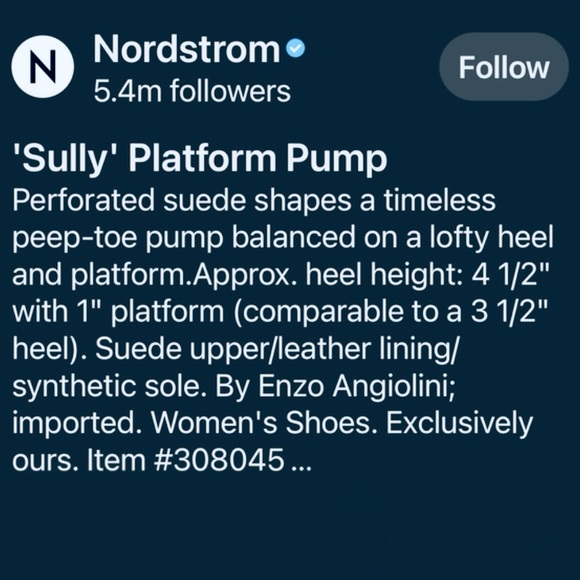 EA Sully Perforated Suede Platform Pump - Picture 3 of 13